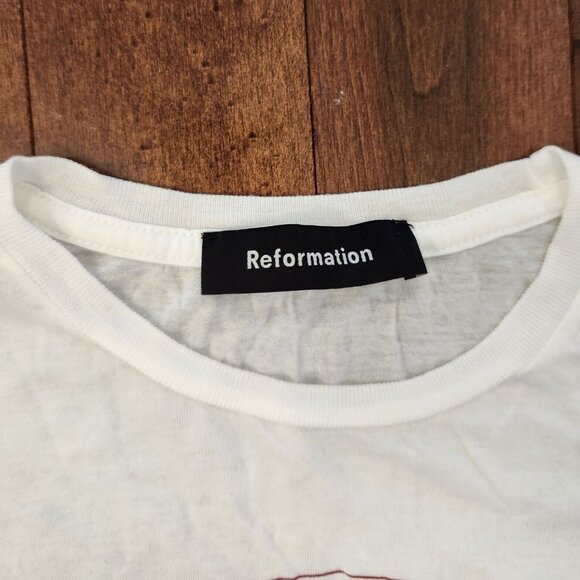 Reformation women's white t-shirt in size XS - Picture 3 of 6